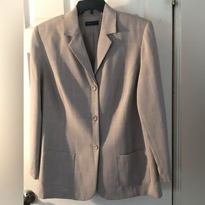 Karen Scoot Blazer / Jacket : Grey with white line designs : Size 18W